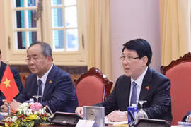 Chủ tịch nước Lương Cường phát biểu tại hội đàm. (Ảnh: Lâm Khánh/TTXVN)