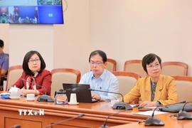 Các đại biểu tham dự Hội nghị tại điểm cầu Thông tấn xã Việt Nam. (Ảnh: Lê Đông/TTXVN)