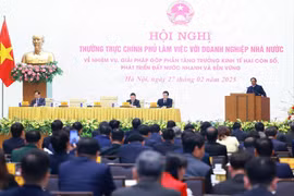 Hội nghị Thường trực Chính phủ làm việc với doanh nghiệp nhà nước. (Ảnh: Dương Giang/TTXVN)