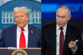 Tổng thống Mỹ Donald Trump và Tổng thống Nga Vladimir Putin. (Nguồn: THX/TTXVN)