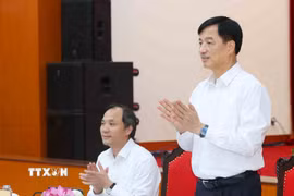 Đồng chí Nguyễn Duy Ngọc, Ủy viên Bộ Chính trị, Bí thư Trung ương Đảng, Trưởng Ban Tổ chức Trung ương chủ trì Hội nghị. (Ảnh: Phương Hoa/TTXVN)