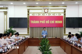 Phó Thủ tướng Mai Văn Chính chủ trì buổi làm việc. (Ảnh: Tiến Lực/TTXVN)