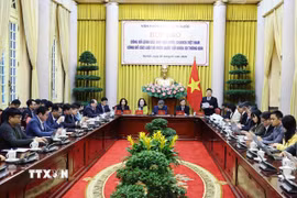 Văn phòng Chủ tịch nước tổ chức họp báo công bố Lệnh của Chủ tịch nước công bố 13 luật. (Ảnh: Minh Đức/TTXVN)