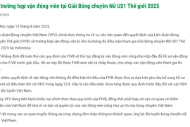 VFV khiếu nại chính thức việc VĐV bóng chuyền nữ U21 không đủ điều kiện thi đấu