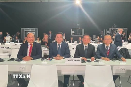 Phó Thủ tướng Hồ Đức Phớc tham dự lễ khai mạc Hội nghị FfD4 tại Sevilla Tây Ban Nha. (Ảnh: TTXVN phát)