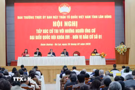 Hội nghị Tiếp xúc cử tri với những người ứng cử Đại biểu Quốc hội khóa XVI tại phường Xuân Hương-Đà Lạt (lâm Đồng) chiều 28/2. (Ảnh: Nguyễn Dũng/TTXVN)