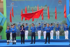 Phó Thủ tướng Chính phủ Phạm Thị Thanh Trà và Ban Bí thư Trung ương Đoàn phát động Tháng Thanh niên và Tết trồng cây Xuân Bính Ngọ 2026. (Ảnh: Hoàng Ngà/TTXVN)