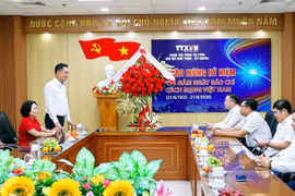Quang cảnh buổi làm việc. (Ảnh: Quốc Dũng/TTXVN)