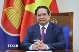Thủ tướng Phạm Minh Chính gửi thông điệp nhân dịp 58 năm kỷ niệm ngày thành lập Hiệp hội các nước Đông Nam Á (ASEAN), và 30 năm Việt Nam tham gia ASEAN. (Ảnh: Dương Giang/TTXVN)