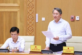 Bộ trưởng Bộ Tư pháp Nguyễn Hải Ninh phát biểu. (Ảnh: Dương Giang/TTXVN)