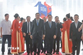 Chủ tịch Quốc hội Trần Thanh Mẫn đến dự Lễ kỷ niệm. (Ảnh: Minh Quyết/TTXVN)