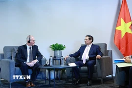 Thủ tướng Phạm Minh Chính tiếp ông Neil Pollock, Phó Chủ tịch Phòng Thương mại và Công nghiệp Nam Phi. (Ảnh: Dương Giang/TTXVN)