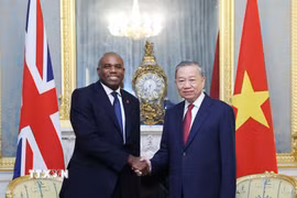 Tổng Bí thư Tô Lâm gặp Phó Thủ tướng Anh David Lammy. (Ảnh: Thống Nhất/TTXVN)