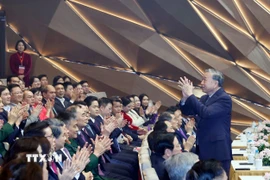 Tổng Bí thư Tô Lâm dự Chương trình "Hồ Chí Minh - Hành trình khát vọng 2025". (Ảnh: Thống Nhất/TTXVN)