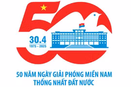 Biểu trưng (logo) tuyên truyền Kỷ niệm 50 năm Ngày Giải phóng miền Nam thống nhất đất nước. (Nguồn: Bộ Văn hóa, Thể thao và Du lịch)