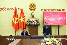 Chủ tịch Quốc hội Trần Thanh Mẫn chủ trì hội nghị. (Ảnh: Doãn Tấn/TTXVN)