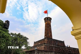 Cột cờ Hà Nội (còn gọi là Kỳ Đài Hà Nội) là một di tích tiêu biểu trong quần thể các di tích thuộc Di sản thế giới Khu trung tâm Hoàng Thành Thăng Long-Hà Nội. (Ảnh: Thanh Tùng/TTXVN)