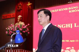 Bí thư Thành ủy Hà Nội Nguyễn Duy Ngọc phát biểu khai mạc hội nghị. (Ảnh: Văn Điệp/TTXVN)