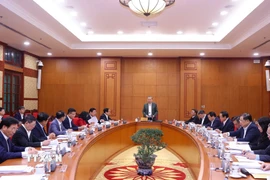 Tổng Bí thư Tô Lâm chủ trì buổi làm việc với Thường trực các Tiểu ban Đại hội XIV của Đảng. (Ảnh: Văn Điệp/TTXVN)