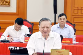 Tổng Bí thư Tô Lâm phát biểu tại buổi làm việc. (Ảnh: Thống Nhất/TTXVN)
