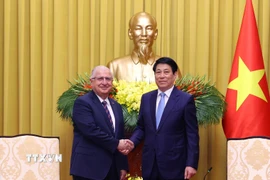 Chủ tịch nước Lương Cường tiếp Bộ trưởng Bộ Quốc phòng Thổ Nhĩ Kỳ Yasar Guler. (Ảnh: Văn Điệp/TTXVN)