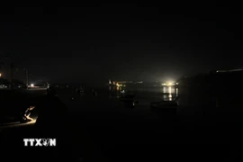 Thủ đô La Habana (Cuba) chìm trong bóng tối do mất điện tối 10/9/2025. (Ảnh: Việt Hoàng/TTXVN)