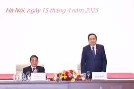 Chủ tịch Quốc hội Trần Thanh Mẫn dự cuộc họp tổng kết. (Ảnh: Doãn Tấn/TTXVN)