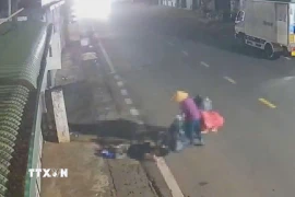 Hiện trường vụ tai nạn. (Ảnh: TTXVN phát)