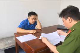 Cơ quan điều tra hỏi cung các bị can. (Nguồn: Công an Quảng Ninh)