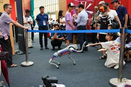 Gian trưng bày của Bộ Công an tại triển lãm thành tựu Đất nước "80 năm hành trình Độc lập-Tự do-Hạnh phúc". (Ảnh: Thanh Tùng/TTXVN)