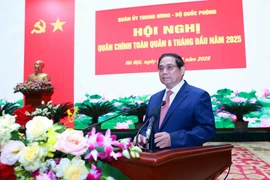 Thủ tướng Phạm Minh Chính phát biểu chỉ đạo. (Ảnh: Dương Giang TTXVN)