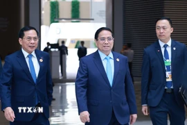 Thủ tướng Phạm Minh Chính đến dự Phiên khai mạc Hội nghị thường niên các nhà tiên phong lần thứ 16 của Diễn đàn Kinh tế Thế giới (WEF 16 Thiên Tân 2025). (Ảnh: Dương Giang/TTXVN)