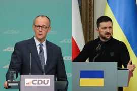 Thủ tướng Đức Friedrich Merz và Tổng thống Ukraine Volodymyr Zelensky. (Nguồn: TTXVN)
