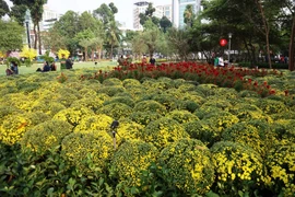 Quang cảnh Lễ bàn giao công trình cảnh quan nhà thi đấu Phan Đình Phùng chiều 25/1. (Ảnh: Hồng Đạt/TTXVN)