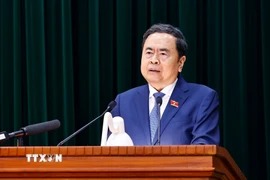 Chủ tịch Quốc hội Trần Thanh Mẫn phát biểu. (Ảnh: Doãn Tấn/TTXVN)