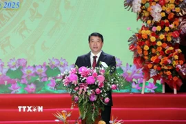 Bí thư Tỉnh ủy Lâm Đồng Y Thanh Hà Niê K'đăm phát biểu. (Ảnh Chu Quốc Hùng/TTXVN)