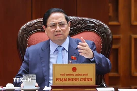 Thủ tướng Phạm Minh Chính chủ trì cuộc họp của Thường trực Chính phủ về rà soát nhiệm vụ công tác trên các lĩnh vực trong 10 tháng năm 2025. (Ảnh: Dương Giang/TTXVN)