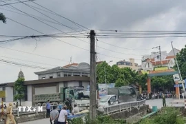 Hiện trường vụ tai nạn. (Ảnh TTXVN phát)