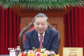 Tổng Bí thư Tô Lâm điện đàm với Tổng thống Hoa Kỳ Donald Trump. (Ảnh: Thống Nhất/TTXVN)