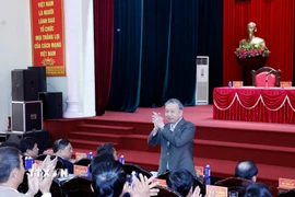 Tổng Bí thư Tô Lâm tại cuộc tiếp xúc cử tri 3 xã Kiến Xương, Lê Lợi, và Quang Lịch của tỉnh Hưng Yên. (Ảnh: Thống Nhất/TTXVN)