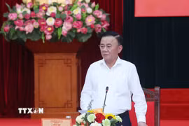 Đồng chí Trần Cẩm Tú, Ủy viên Bộ Chính trị, Thường trực Ban Bí thư phát biểu chỉ đạo hội nghị. (Ảnh: Phương Hoa/TTXVN)