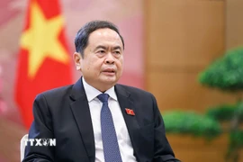 Chủ tịch Quốc hội Trần Thanh Mẫn trả lời phỏng vấn báo chí. (Ảnh: Doãn Tấn/TTXVN)