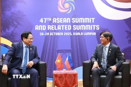 Thủ tướng Phạm Minh Chính gặp Tổng thống Philippines Ferdinand Romualdez Marcos Jr.. (Ảnh: Dương Giang/TTXVN)