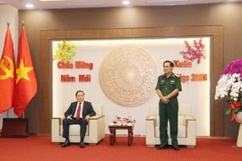 Trung tướng Nguyễn Xuân Dắt, Tư lệnh Quân khu 9 phát biểu. (Ảnh: Ngọc Thiện/TTXVN)