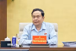 Bí thư Đảng ủy Quốc hội, Chủ tịch Quốc hội Trần Thanh Mẫn phát biểu. (Ảnh: Doãn Tấn/TTXVN)