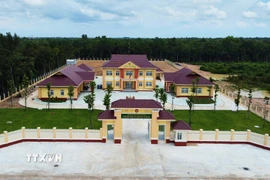 Trạm Biên phòng Cửa khẩu quốc tế Tân Nam được xây dựng hiện đại, đáp ứng đáp ứng yêu cầu nhiệm vụ công tác biên phòng trong tình hình mới. (Ảnh: Minh Phú/TTVXN)