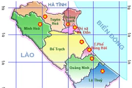 Bản đồ hành chính tỉnh Quảng Bình. (Nguồn: Cổng thông tin điện tử tỉnh Quảng Bình)