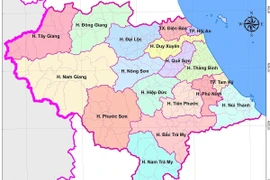 Bản đồ hành chính tỉnh Quảng Nam. (Nguồn: quangnam.gov.vn)