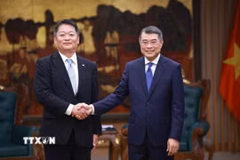Thủ tướng Lê Minh Hưng tiếp ông Nagasaki Kotaro, Thống đốc tỉnh Yamanashi (Nhật Bản). (Ảnh: Dương Giang/TTXVN)