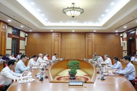 Tổng Bí thư Tô Lâm chủ trì cuộc họp Ban Bí thư về việc triển khai tình hình lấy ý kiến nhân dân, các ngành, cấp về nội dung sửa đổi, bổ sung một số điều của Hiến pháp năm 2013. (Ảnh: Thống Nhất/TTXVN)